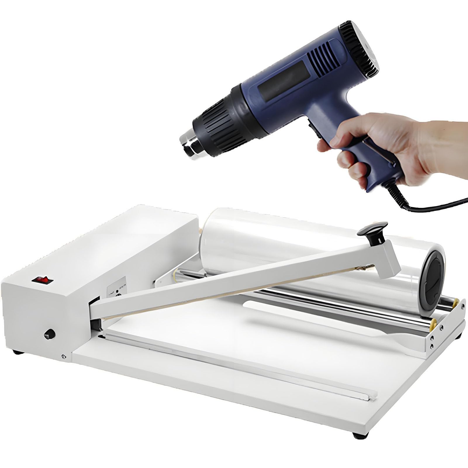 FHRKA Shrink Wrap Machine for Packaging with Heat Gun,Make Custom Size Bags,Fits Pof/Pe Shrink Films of Various Thickness (45cm)