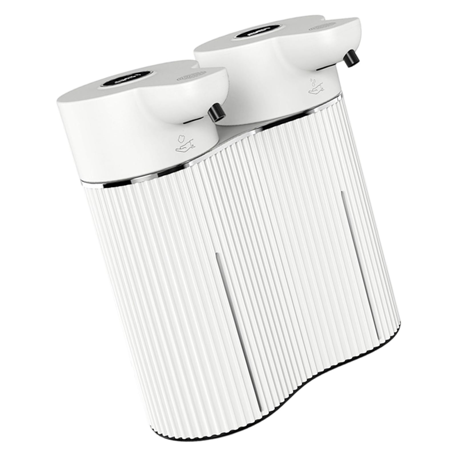 Dispensador de jabón operado por transductor Dispensador de jabón líquido y Espuma 2 en 1 27 oz con batería para encimera de Lavabo de baño Compartimento Doble
