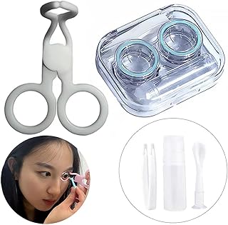 Contact Lenses Wearing Aids - Hassle-Free Insertion Tool-Leak Proof Tool&Contact Lens Remover Tool for Lenses, Lens Tool Kits Includes Tweezers & Storage Tray, Contact Lens for Travel, Home Use Kits