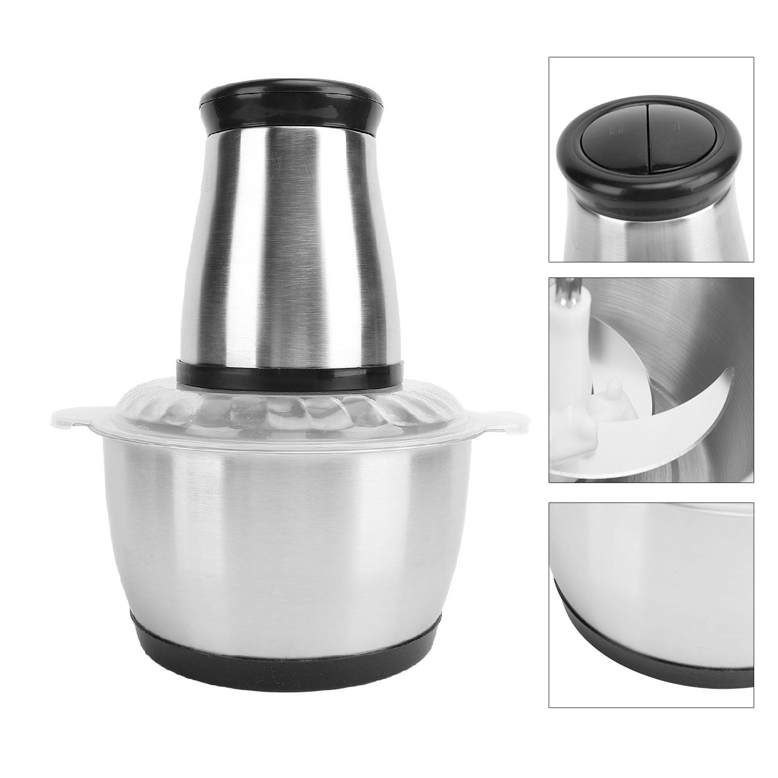 TOPINCN Picadora Eléctrica de Alimentos, Picadora de Verduras y Cebolla de Acero Inoxidable para el Hogar (Enchufe europeo 220V)