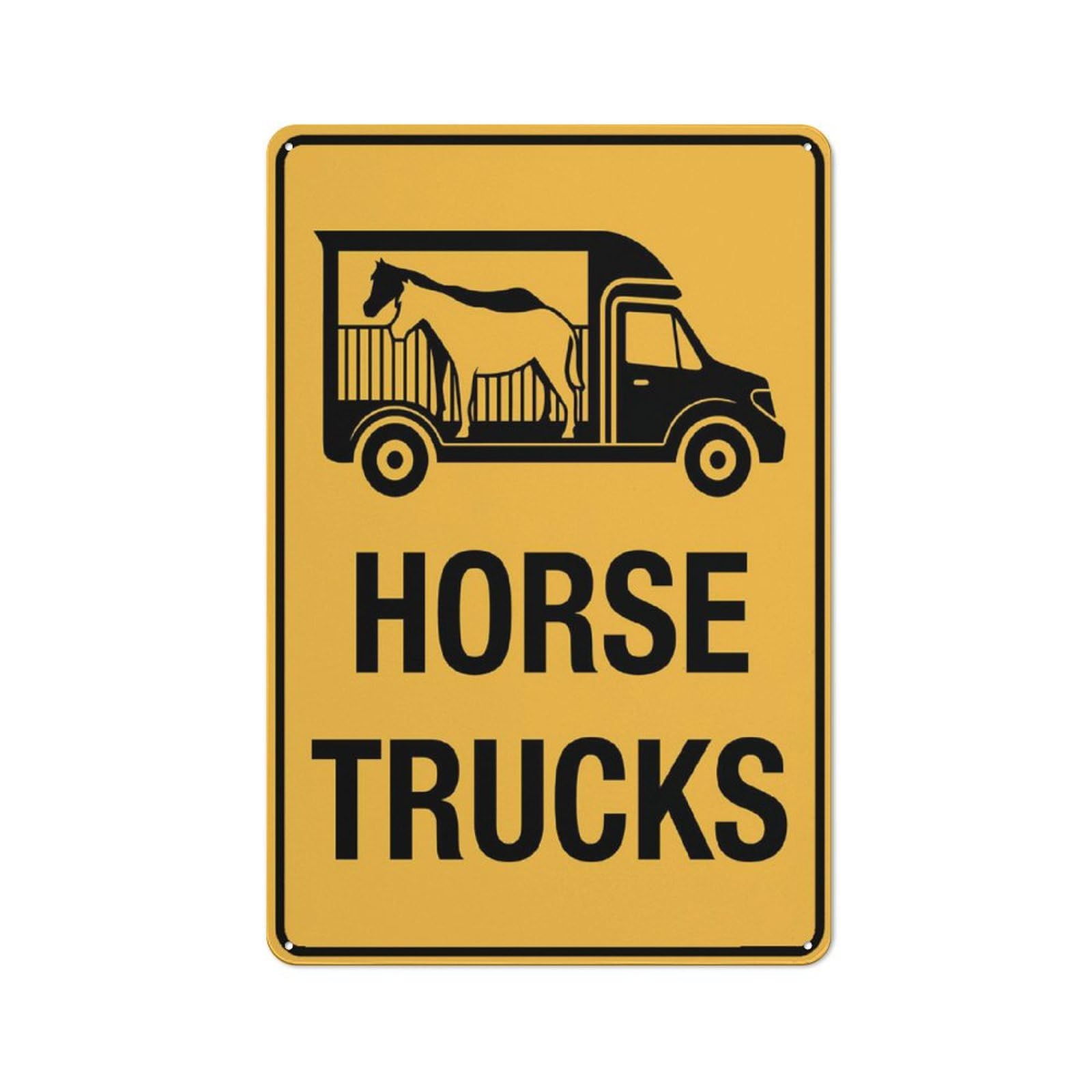 Horse Trucks Sign 12X8 Inches Metal Aluminum Signs, Weather Resistant, Weatherproof, Indoor Or Outdoor