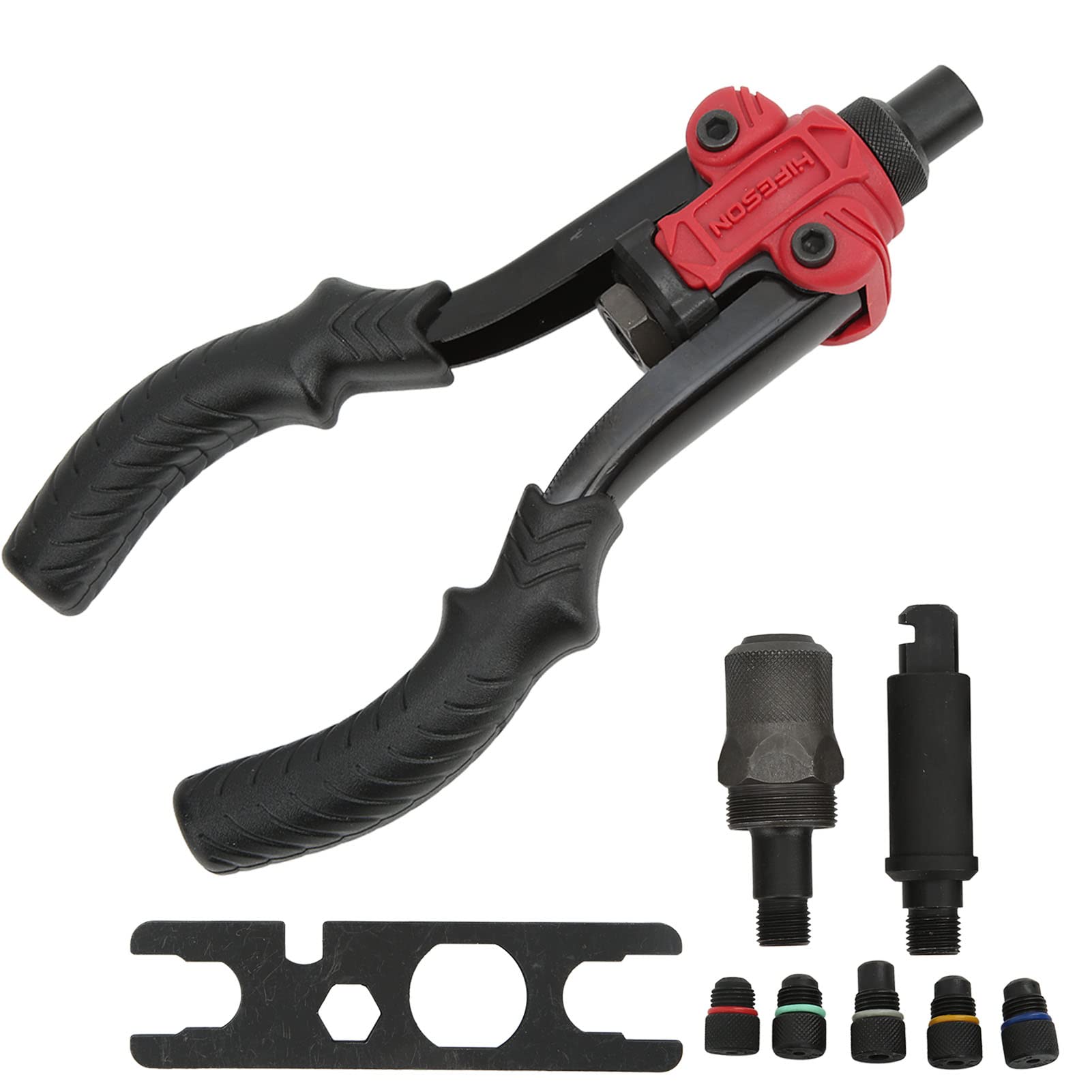 Remachadora manual con brazo de 27 veces, remachadora manual de acero al carbono tratado térmicamente con carrera de 7 mm para maquinaria, electrodomésticos, muebles