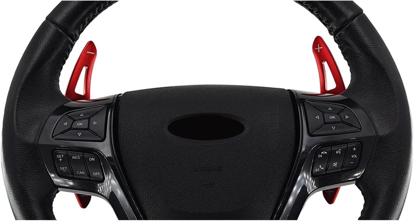 Aluminum Alloy Car Steering Wheel Shift Paddle fit for Ford 2013-2019 Explorer 2013-2019 Gen5 Explorer Paddle Shifter Extension Accessories Interior Decoration Accessories -Red