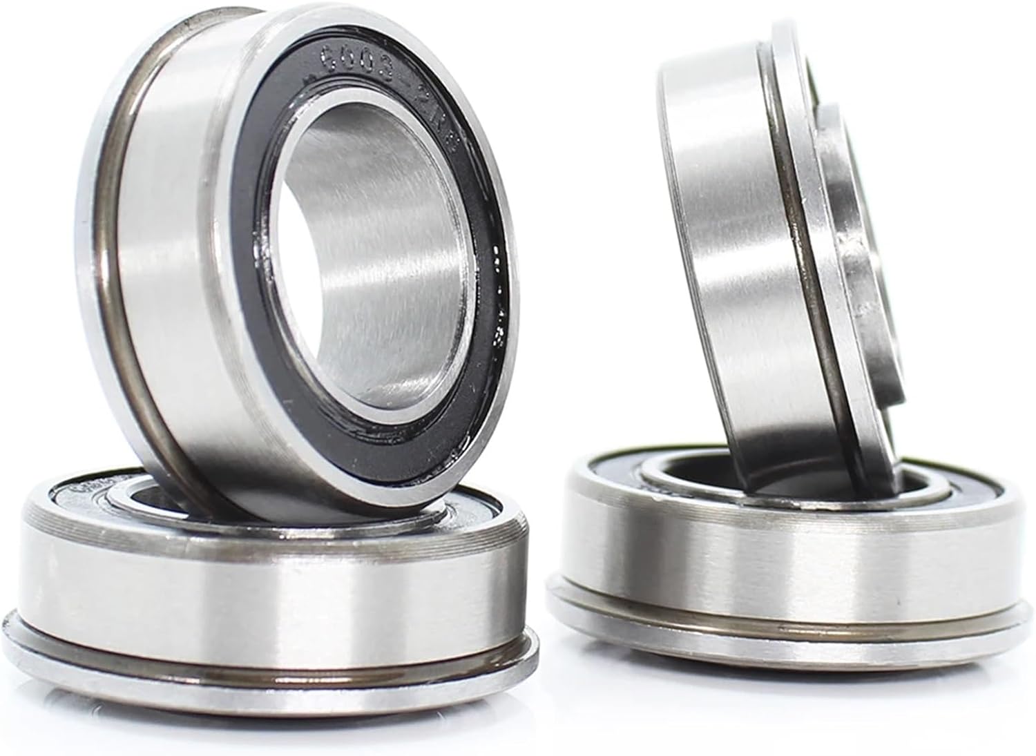 F6003 Wheelbarrow Bearing 20x35x11mm 4PCS Push Truck Garden Trolley 20 19x35x11 17x35x10 Garden Cart Wheel Flange Ball Bearings(19x35x11)
