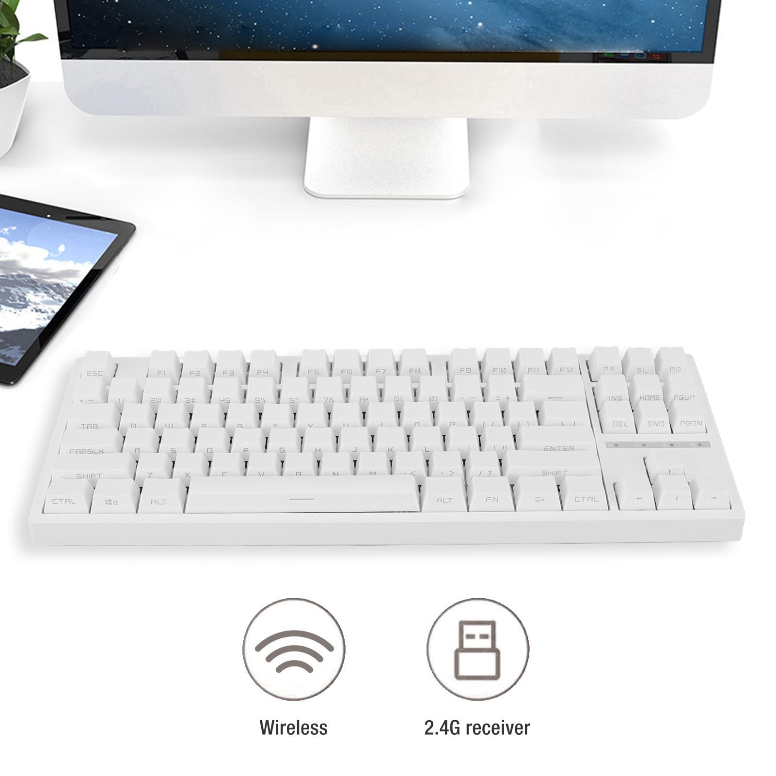 87 Tasten, 80% Mechanische Tastatur, Seitlicher Transparenter