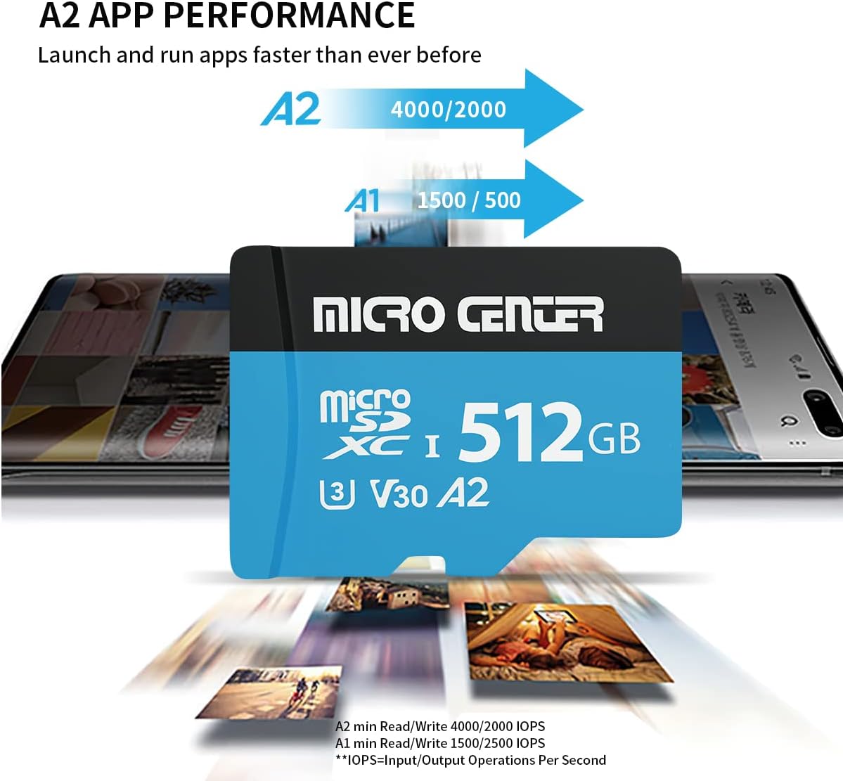 Buy Micro Center Performance 512GB microSDXC Card, A2 Micro SD Card