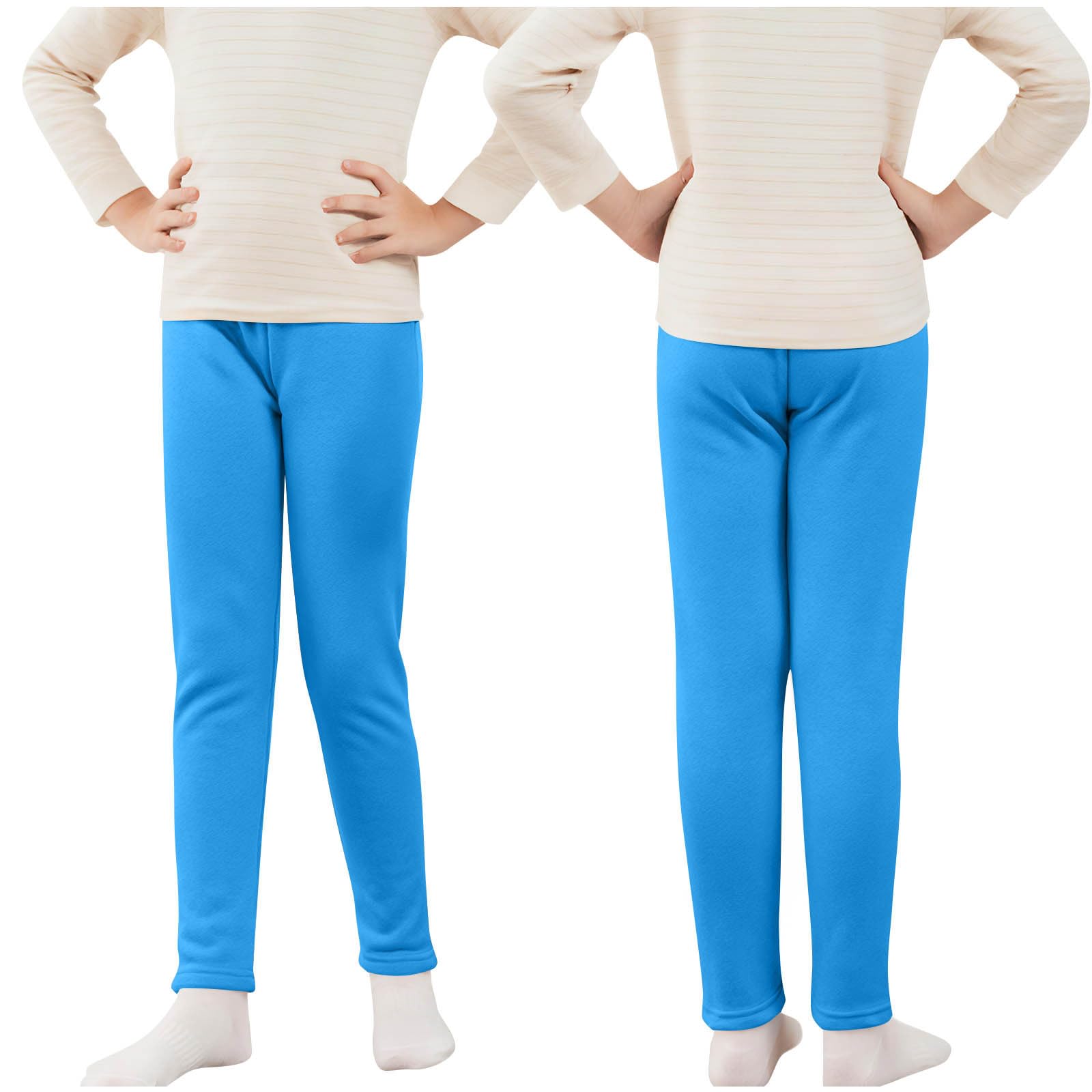 Fleece-gefütterte Leggings für Mädchen, Kinder, volle Länge, Thermo-Winter-Leggings, warme Strumpfhose, Schule, Schlupfhose, Kinder, lässig, schmale Passform, Baselayer-Hose
