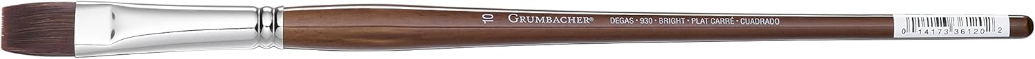 Grumbacher Degas Bright Oil and Acrylic Brush, Mixed Synthetic Bristles, Size 1 (930B1G)
