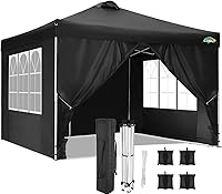 Vista 19 de COBIZI 10x10 Gazebos desplegables en oferta 11x11 Tienda de campaña con toldo fácil de montar al aire libre, Gazebo impermeable portátil