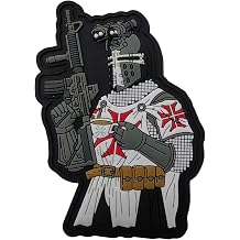 Coffee & Crusader Cross PVC Tactical Patch Hook Backed Morale Patch for Plate Carriers, Backpacks, Hats and Tactical Gear- Slap & Go - 3.25" x 2" - Black, White & Red