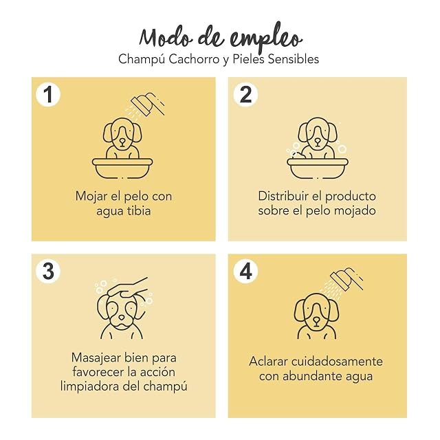 Foto 3 de 8 de YUUP! - Champú para Perros y Gatos, específico para Cachorros y Piel Sensible, 250 ml, Nutre y Suaviza el Pelo