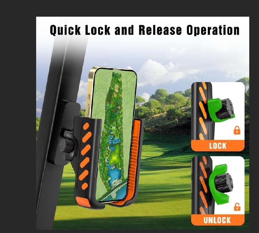 Magnetic Golf Cart Phone Holder, Golf Cart Universal Phone Holder Mount with N52 Magnets Fit for EZGO/Club Car/Yamaha, Golf Cart Accessories Compatible for Cell Phone iPhone, Samsung & More - Image 5