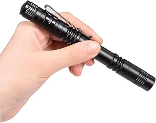 Led Mini Flashlight, LED Pen Flashlight Pen Lights Pocket Flashlight Aluminum Alloy Mini Flashlight Handheld Flashlight with Clip for Hiking, Camping and Emergency(5.31 * 0.71inch)
