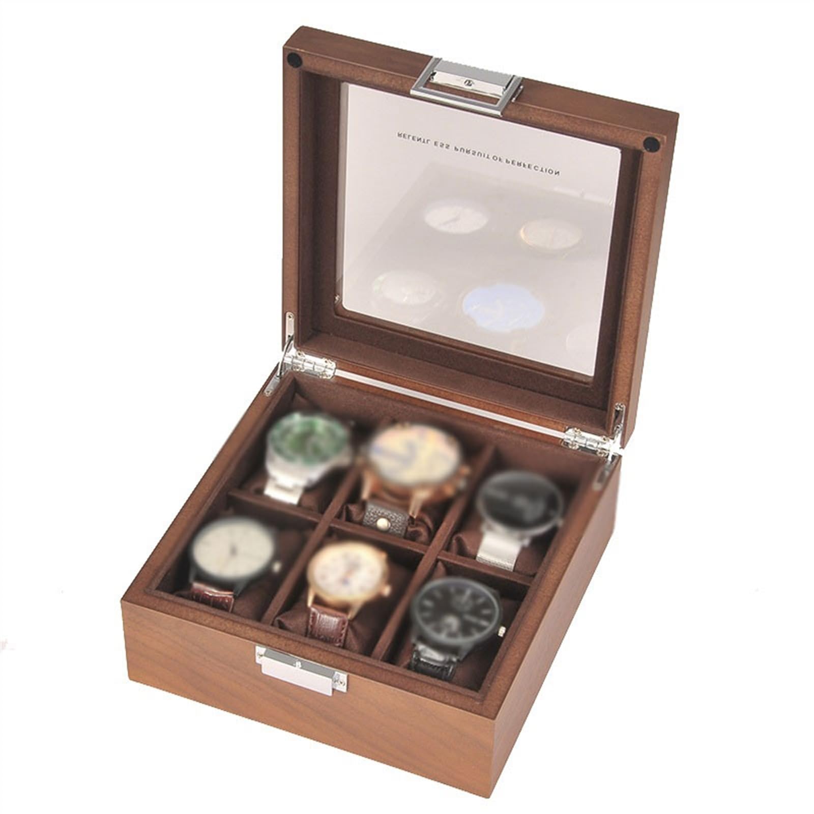Kx9Lb8d Watch Storage Box Minimalist Skylight Watch Display Box Multifunctional Storage Organizer with Lock Buckle
