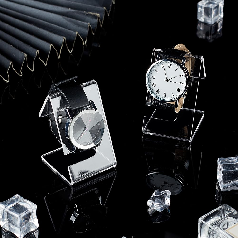 PH PandaHall 2 Stück Uhrenständer Transparenter Acryl Uhrenhalter Schmuck Armbandständer Uhrenregal Halter Vitrine Für Armbanduhren Display Heimdekoration Einzelhandel