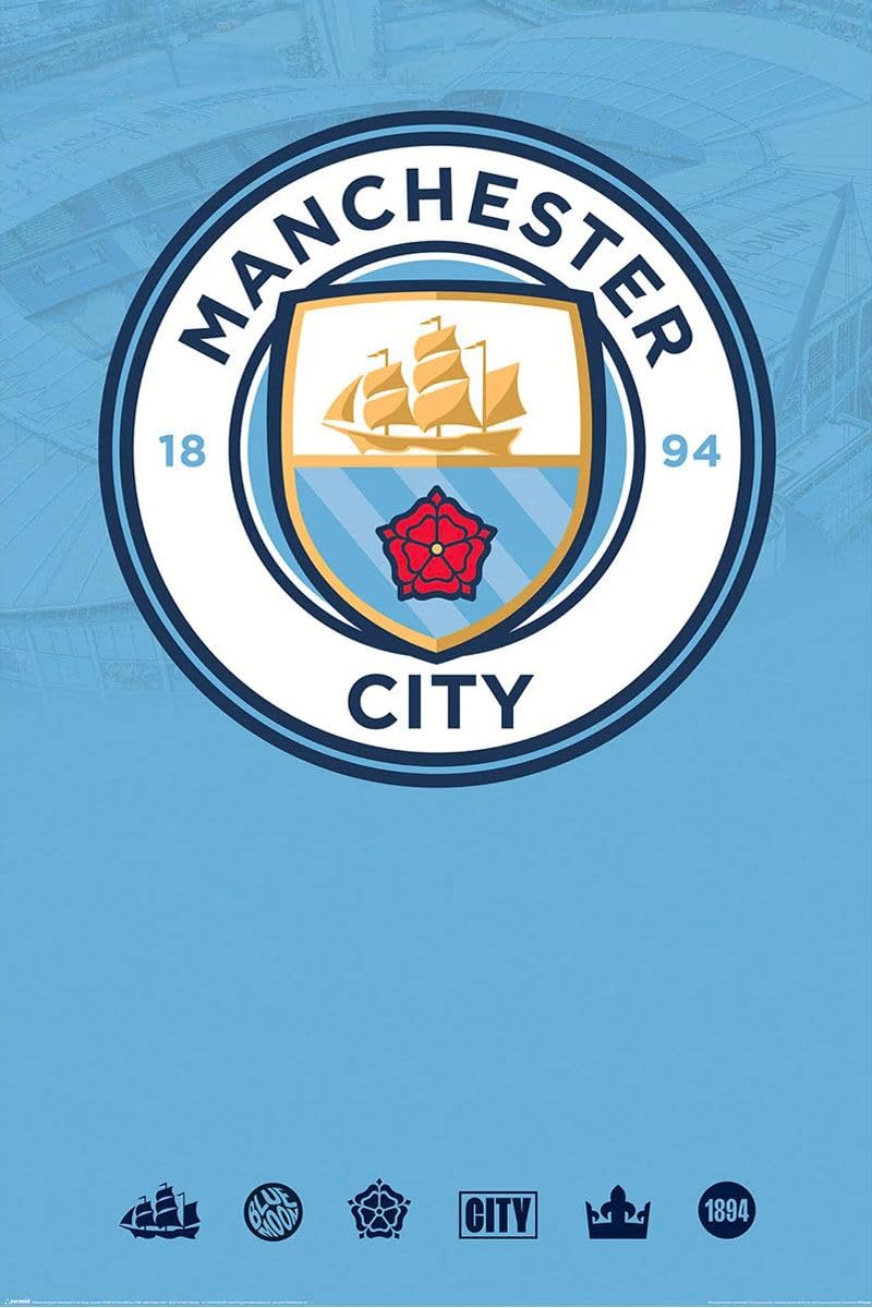 Manchester City Club Crest Maxi Poster - Laminated