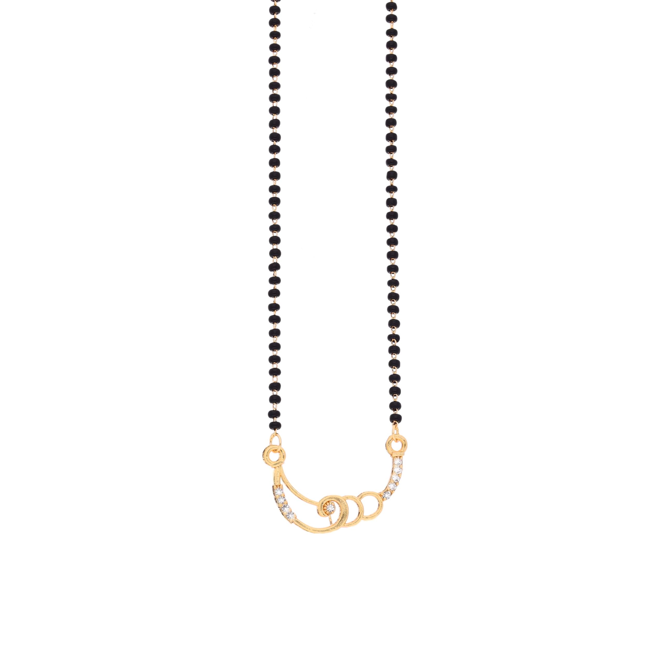 Brado Jewellery Latest Unique Design AD Brass Gold Polished Jewellery Necklace Chian Pendant Mangalsutra Tanmaniya For Women & Girls (Gold 3) (B0D7WC1K6M) Amazon Price History, Amazon Price Tracker