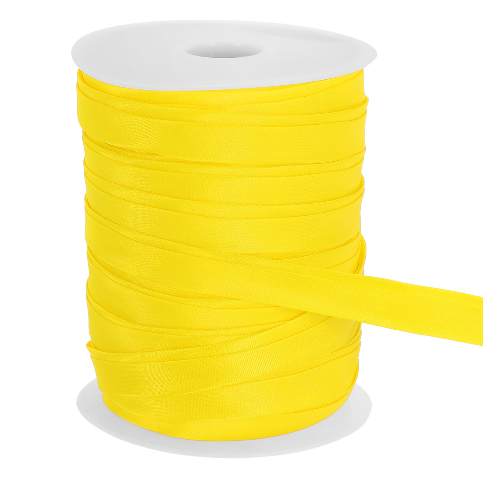 Ruban de biais en satin jaune clair 19mm ruban couture double pli pour ourlet