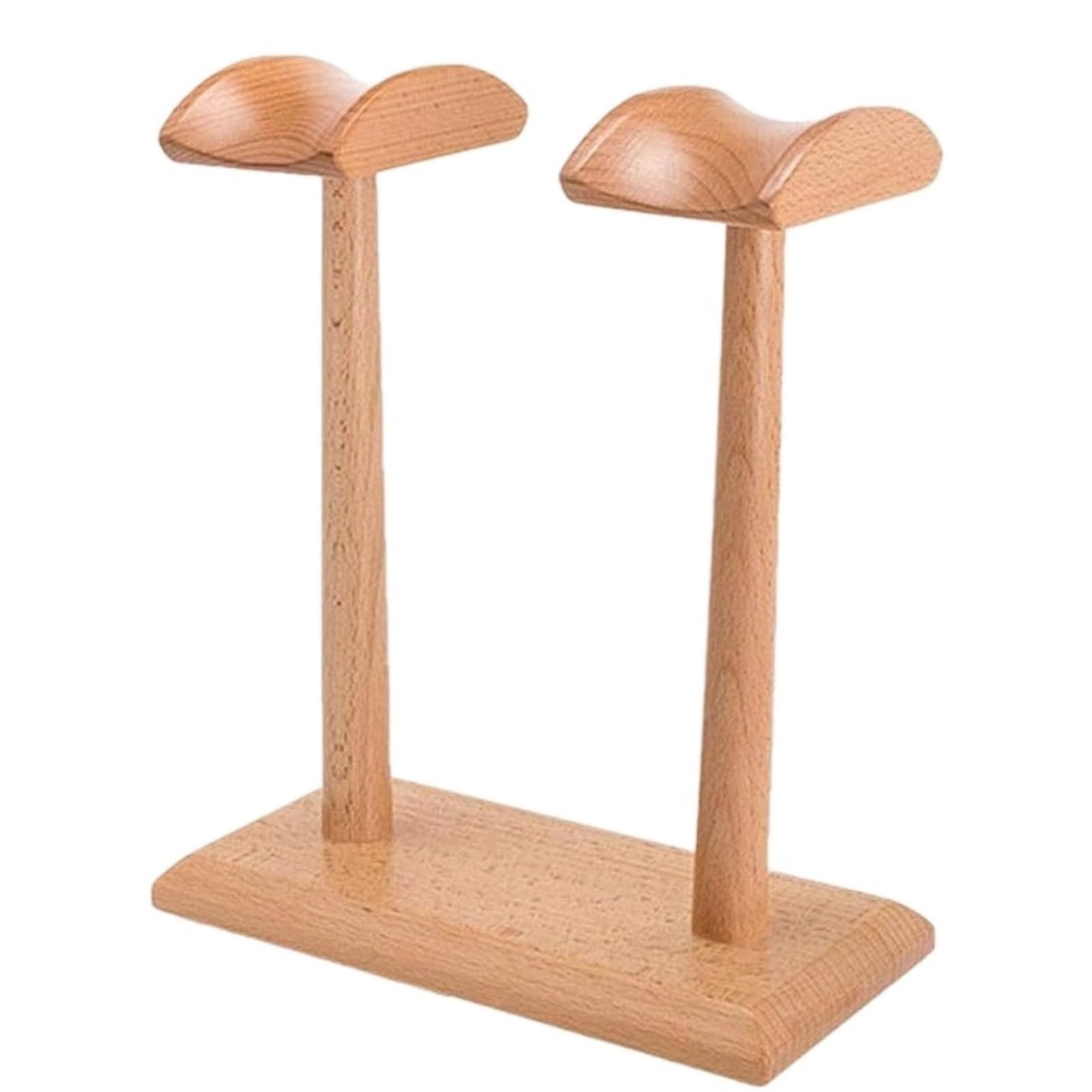 Soporte de Auriculares Colgador De Auriculares Doble Estante De Exhibición De Auriculares De Haya Soporte Creativo para Auriculares para Juegos De PC Soporte para Auriculares