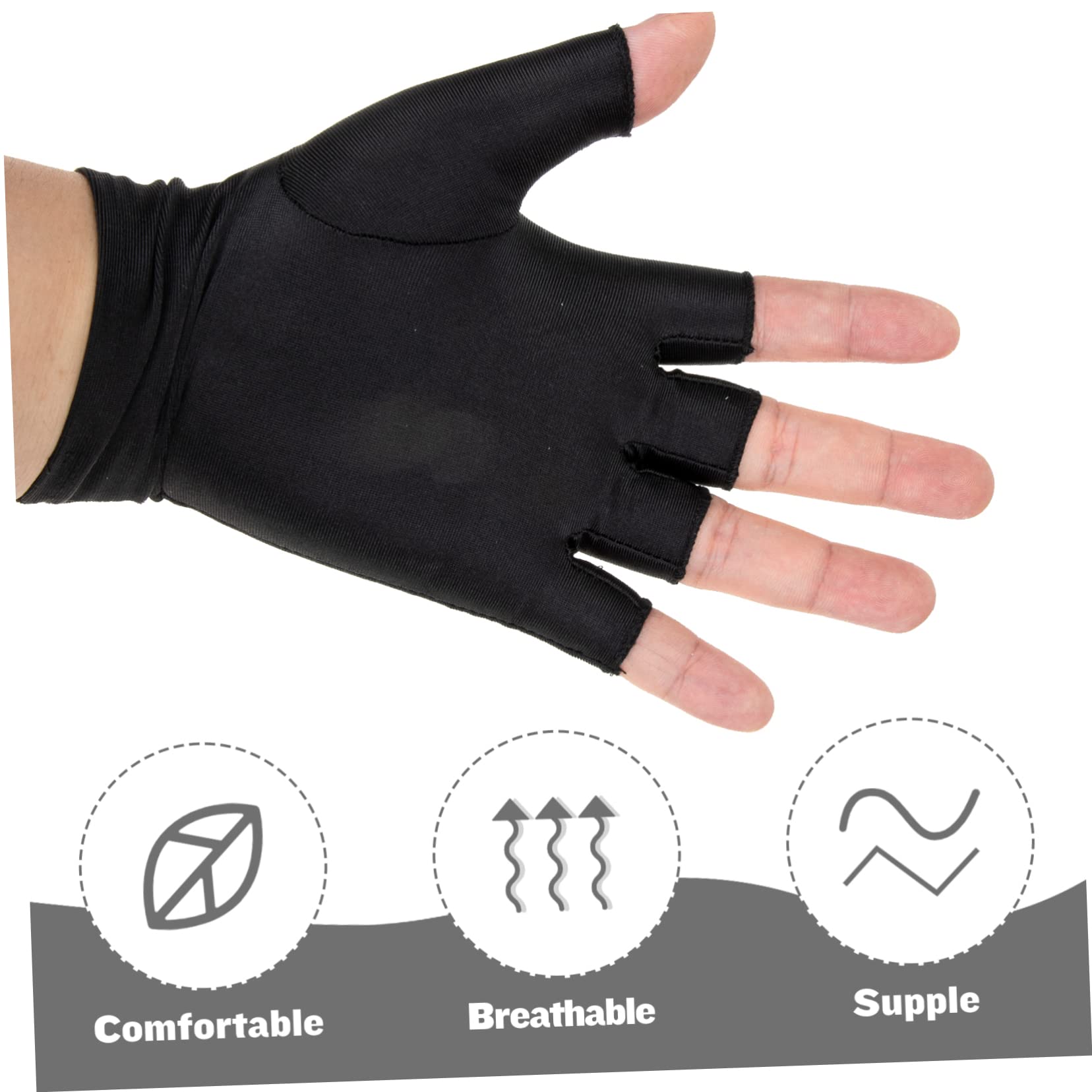 FOMIYES 5Pairs UV Protection Half Finger Gloves Breathable Sunblock Driving Gloves Wear Resistant Shock Absorbing Spandex for Outdoor Activities Mixed Colors