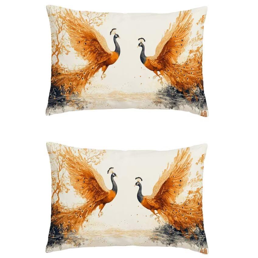 Housse de coussin 40x70cm rectangulaire lin pour terrasse automne