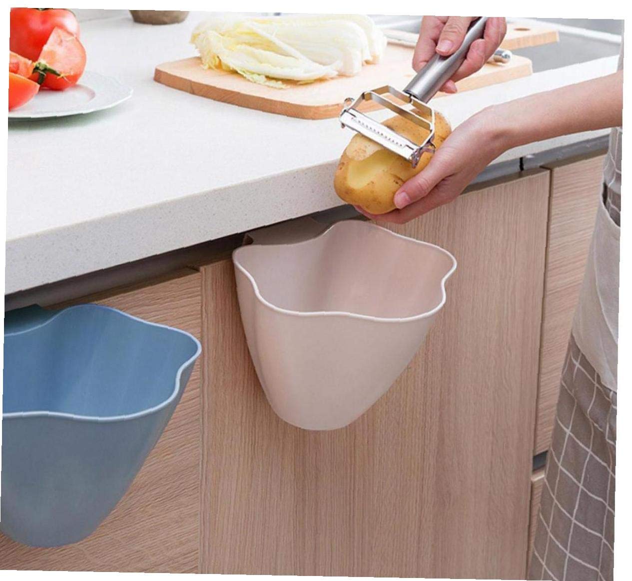 Casecover Pink Door Hanging Garbage Bin,Tray For Kitchen Waste Trash Storage Container Wastebaskets Trash Recycling Drip Pan For Kitchen,Office,Bedroom 1Pc