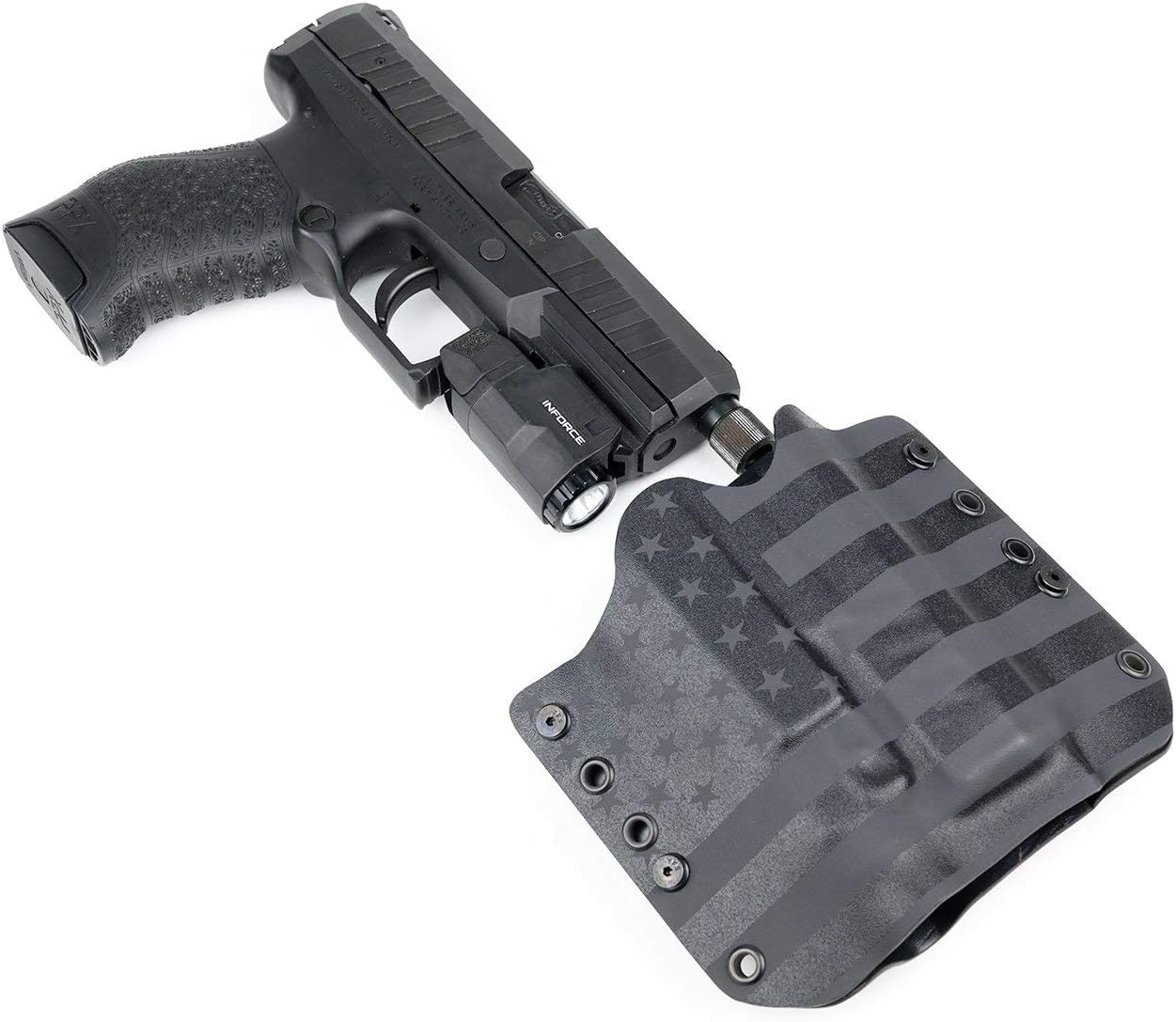 OWB Holster - Inforce APLc (Compact) - USA Stealth Black (Right-Hand, for Glock 19X)