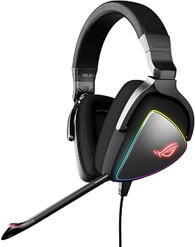 ASUS ROG Delta RGB Gaming Headset with Hi-Res ESS Quad-DAC, Circular RGB Lighting Effect and USB-C Connector for PCs, Consoles and Mobile Gaming, BLACK