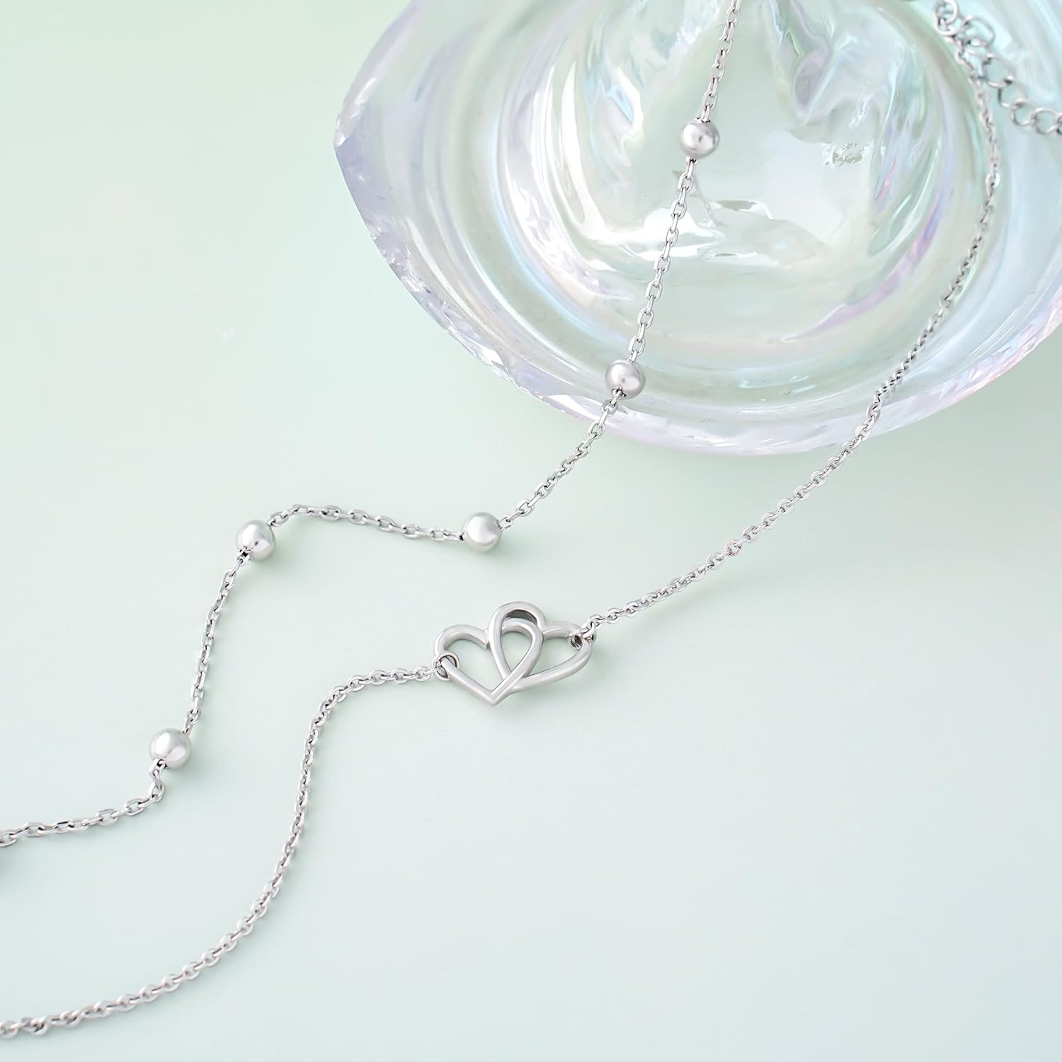 CHIC & ARTSY 925 Sterling Silver Ankle Bracelets for Women, Adjustable Layered Foot Chains with Nature & Symbol Charms, Lightweight Comfort Fit Boho Beach Everyday Jewelry - Image 4