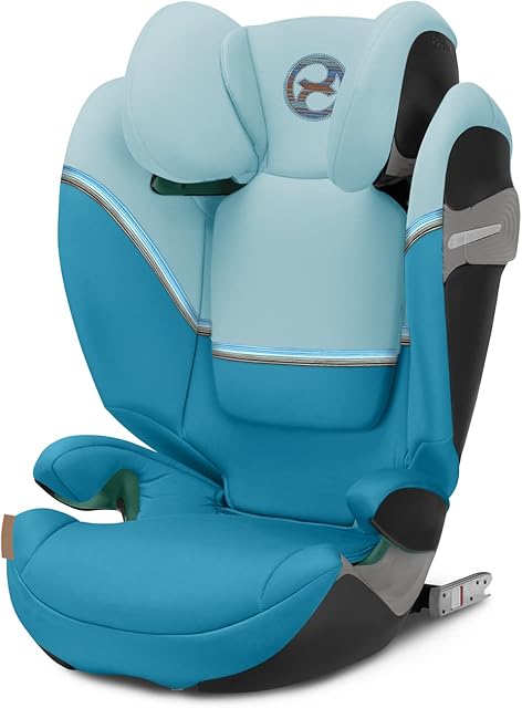 CYBEX Gold fotelik dziecięcy Solution S2 i-Fix, Do samochodów z i bez ISOFIX, 100150 cm, Od ok. 3 do 12 lat (1550 kg), Beach Blue