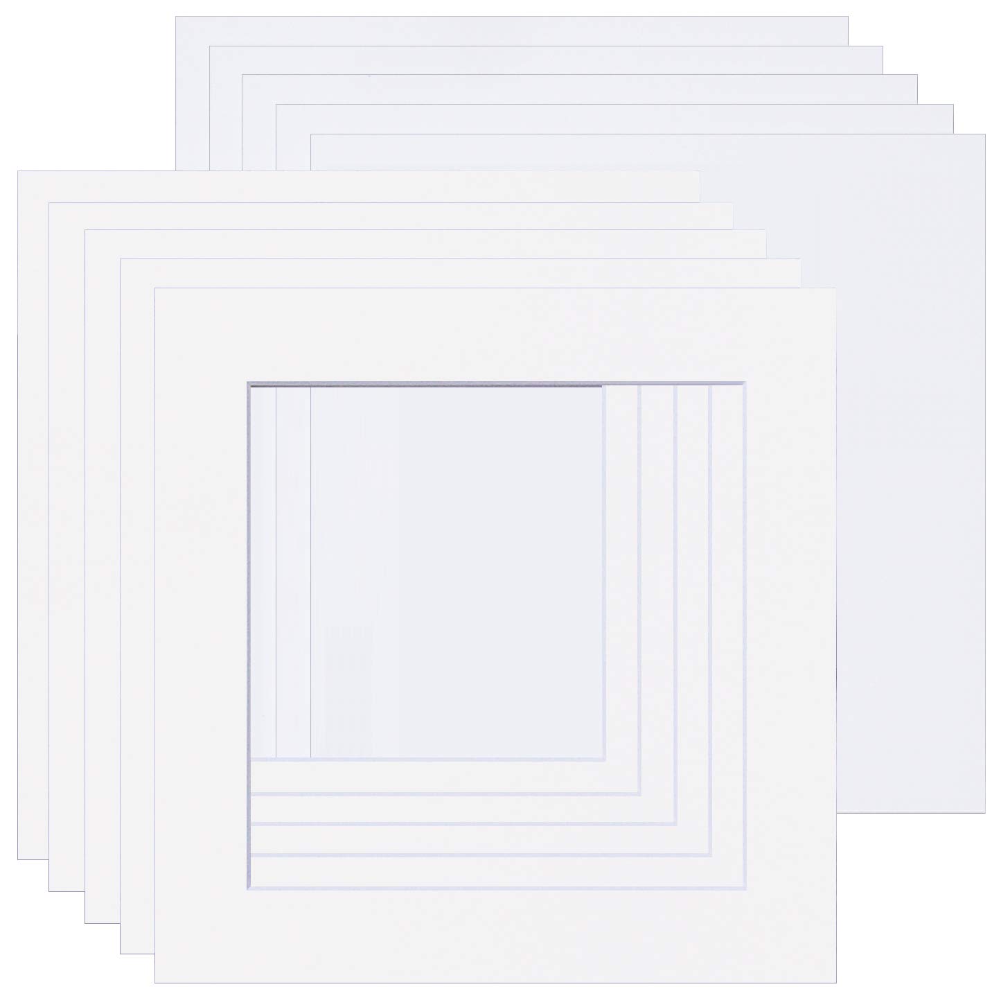 Picture Mounts with Backs, Pack of 10, Choice of Size & Colour [Soft White/Off-White, 10 pcs, 6 x 6 to fit 4 x 4]