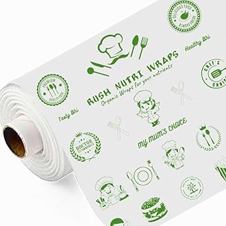 Rush Premium 500 Grams Nutri Wrap Food Wrapping Paper Roll with Sealing Sticker, Non-Sticky Butter Paper Roll for Roti Use as Parchment Paper for baking cake, Kitchen Roll Paper or roti clothes wrap