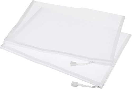MECCANIXITY Bolsas de malla con cremallera, estuche de nailon A4 con cremallera, bolsillos de almacenamiento para accesorios de oficina de viaje,