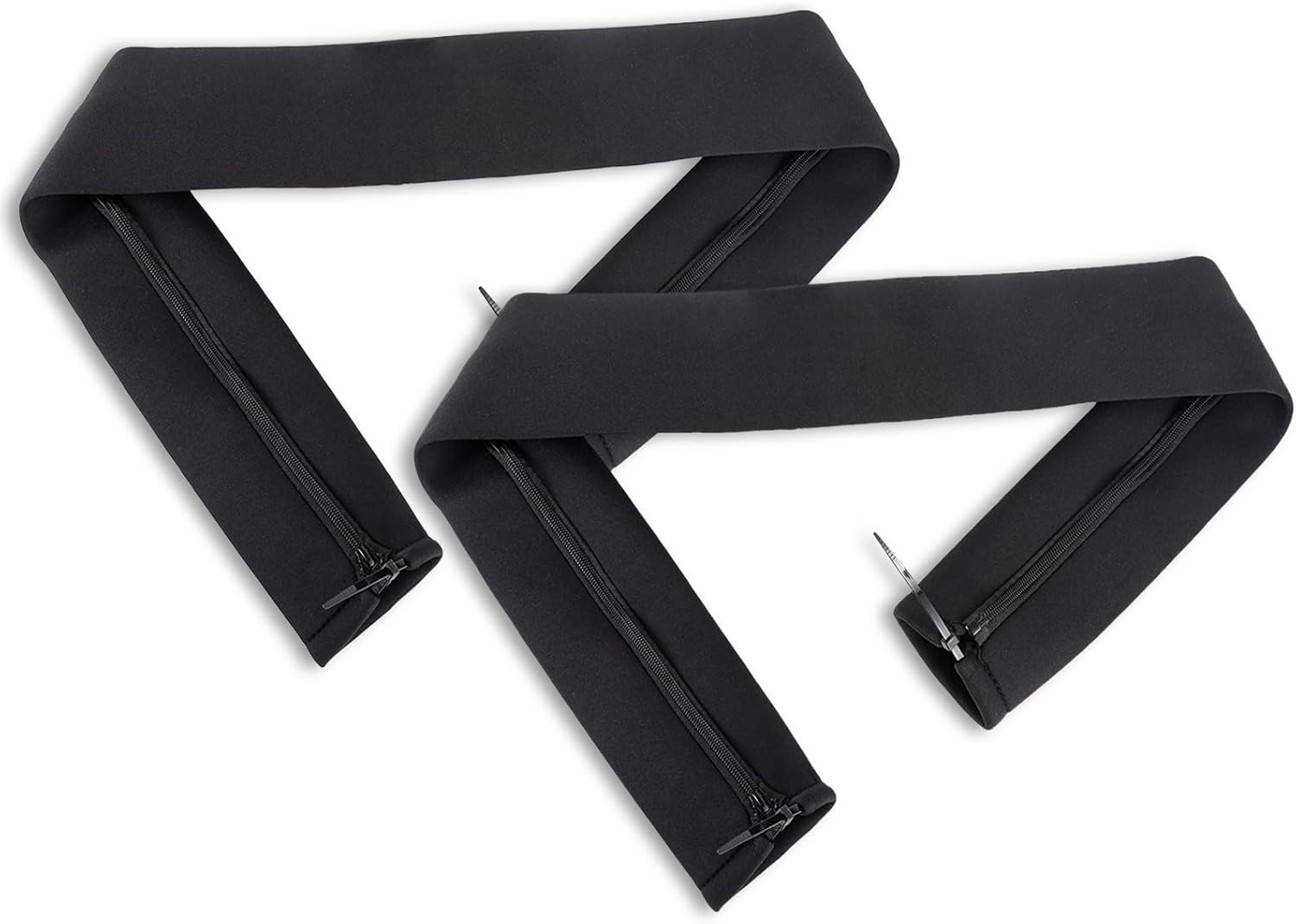 2PCS 48-Inch Trolling Motor Cable Sleeve,Zippered Rigging Sleeve,Made of Neoprene Thick Trolling Motor Sleeve,Great for Cover Wire and Extension Cords, Organized Cable Management (Black)