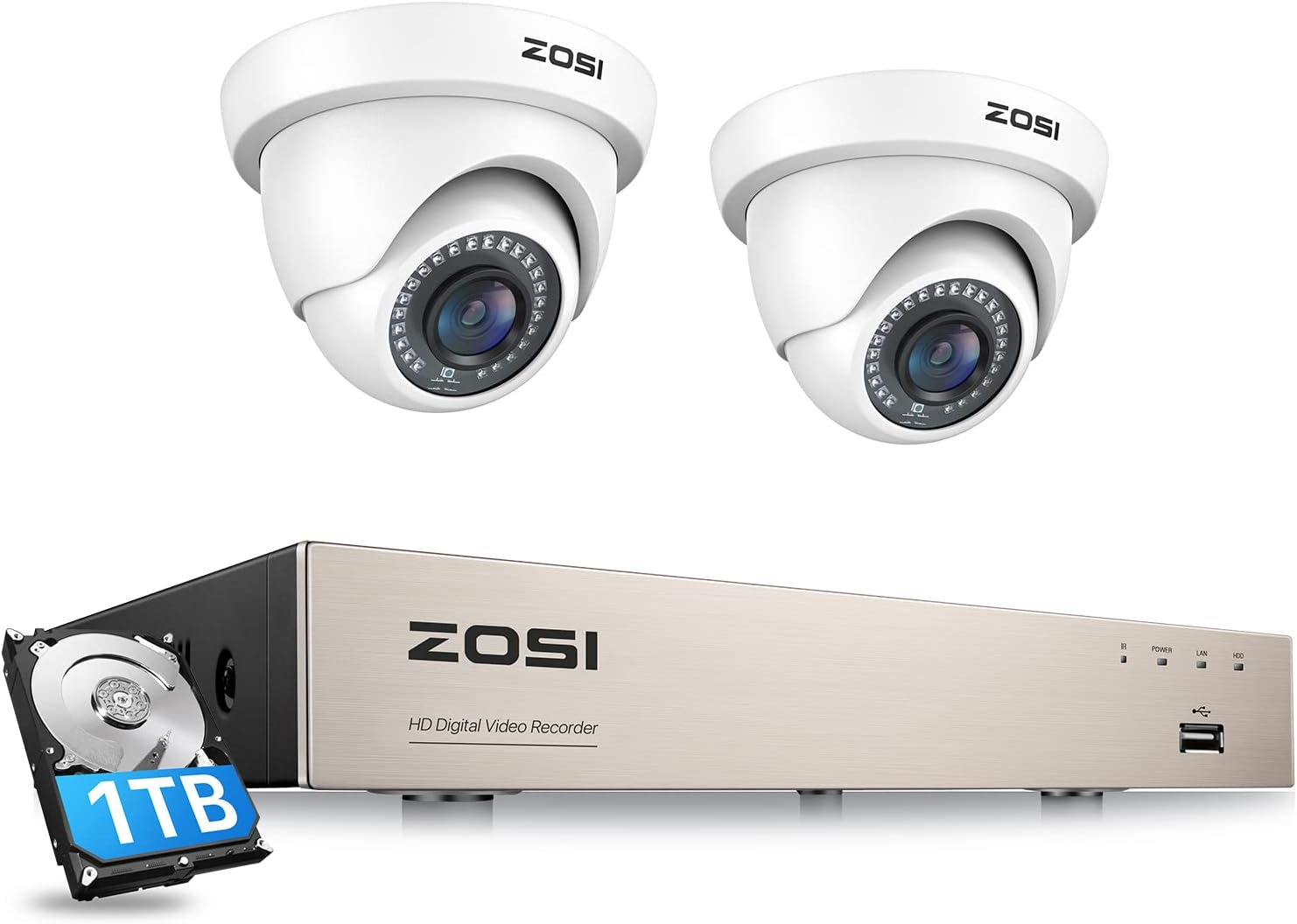 maisi 4 Channel 1080P DVR CCTV Security Camera System with 500GB Hard