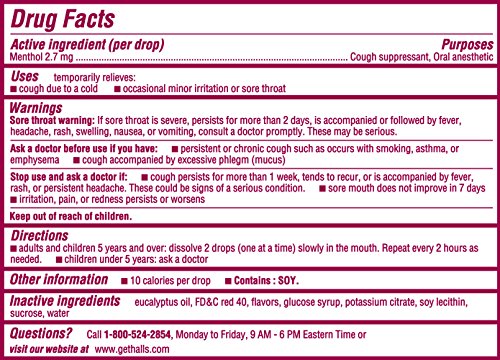 Halls Strawberry Cough Drops - With Menthol - 80 Drops (1 Bag Of 80 Drops) #TOP1