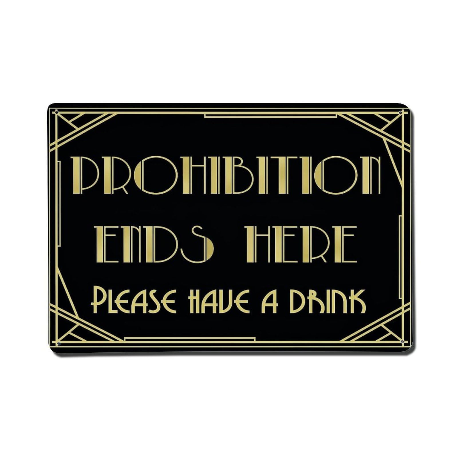 Art Deco Design Pattern Metal Tin Sign Plaque