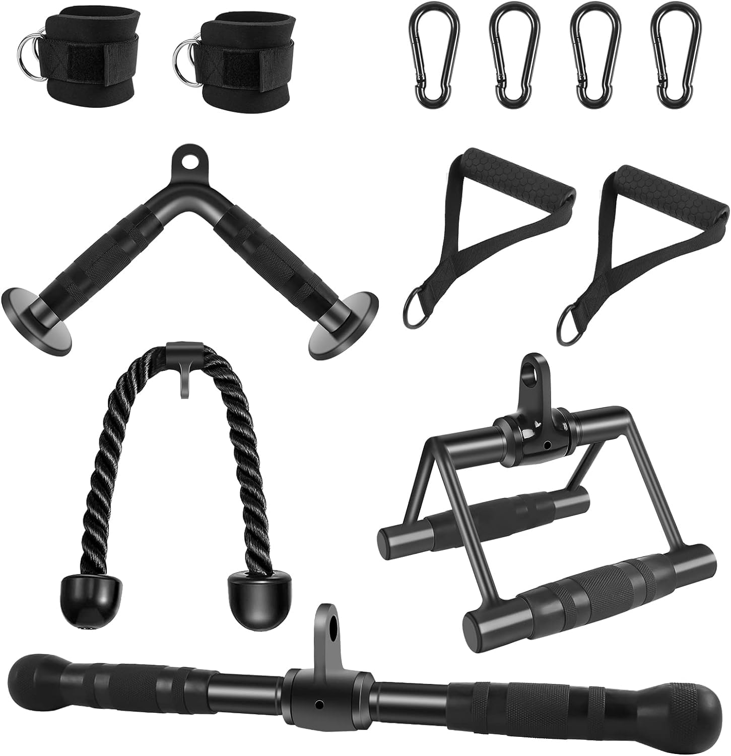 LAT - Set di accessori per cavi da palestra, sistema di puleggia per allenamento con pesi, per braccia, bicipiti, tricipiti