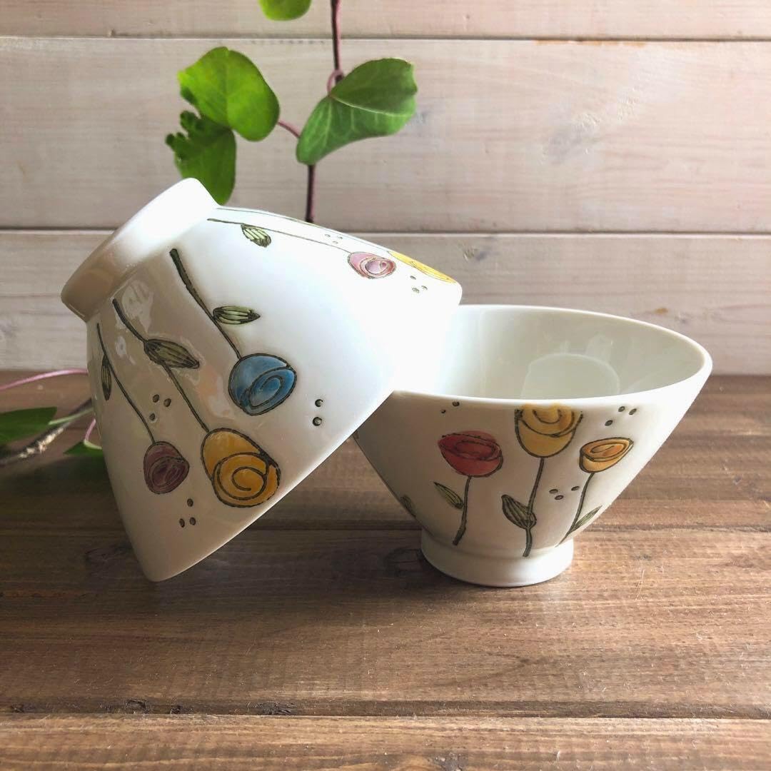 Amazon.co.jp: ・波佐見焼 かれん お茶碗 2個 : ホーム＆キッチン