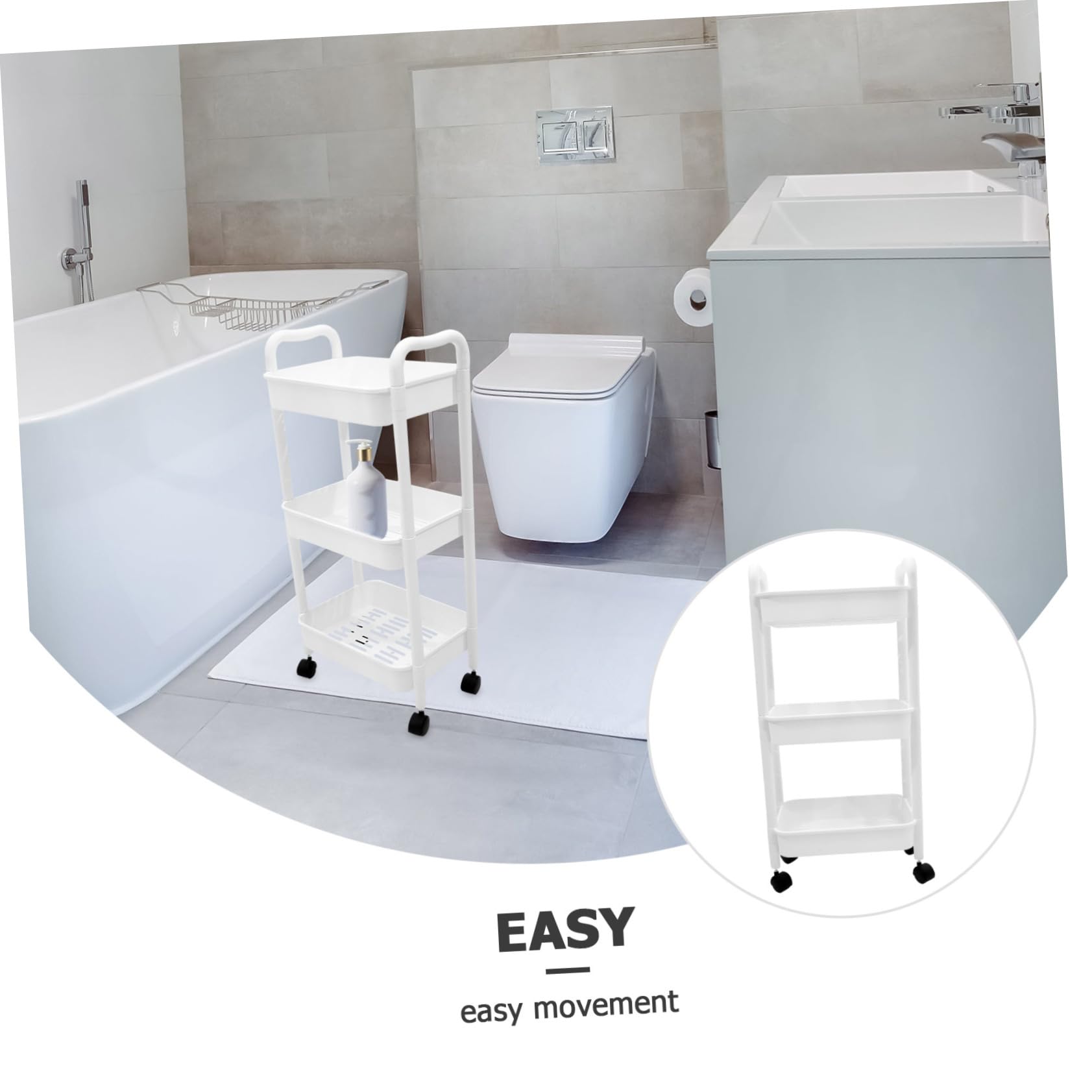 LIFKOME Carrito Organizador Rodante de Varios Niveles, Estantería Estrecha Multifuncional con Ruedas para Almacenamiento, Diseño Móvil y Resistente para Cocina y Baño