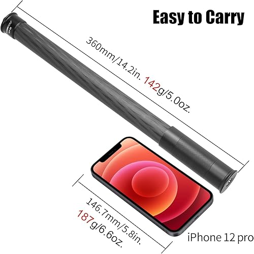 Miniatura 5 de SUNWAYFOTO SEP-26 - Poste de extensión de cardán de 24.8 in, tubo de fibra de carbono de 1.024 in, 2 secciones, varilla universal para trípode y