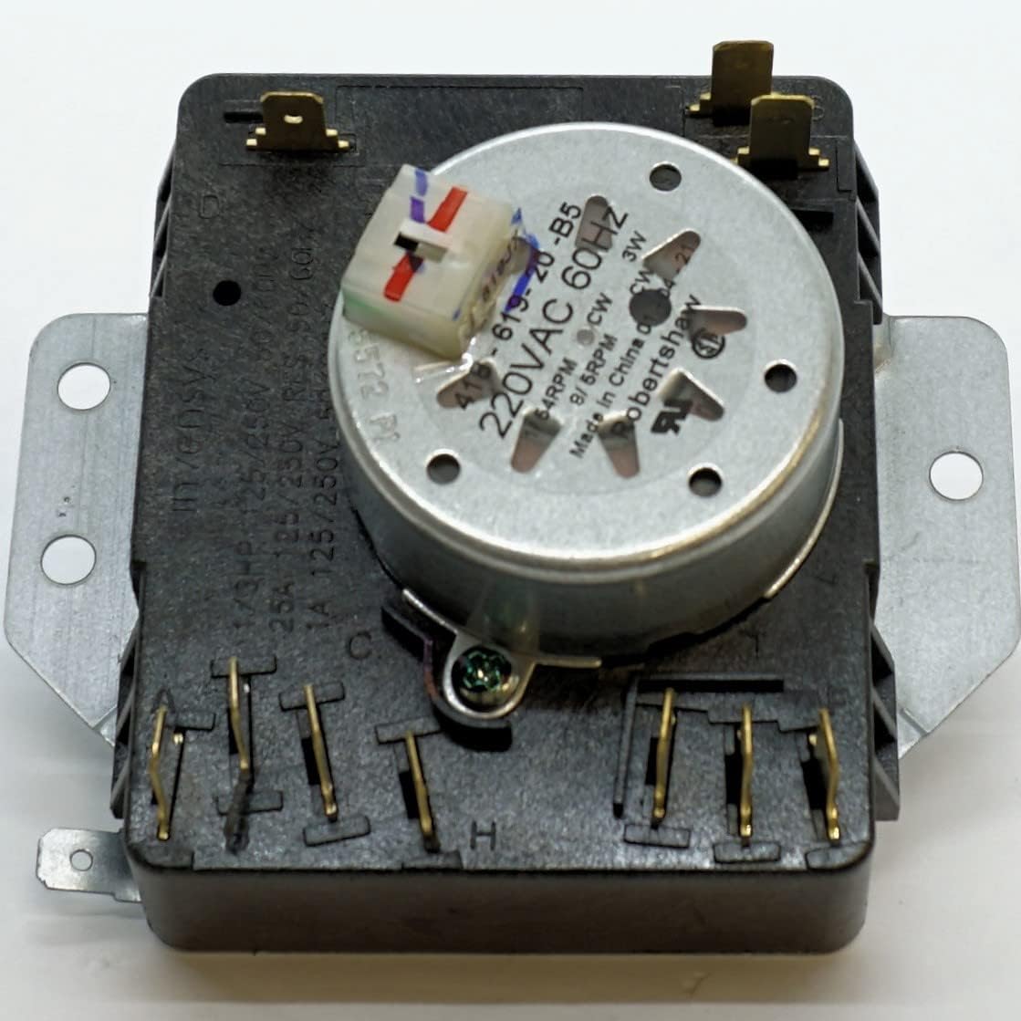 Robertshaw Dryer Timer 60Hz 220VAC fits Whirlpool AP6027508 PS11759803 W10894766 W10185988 Multicolor