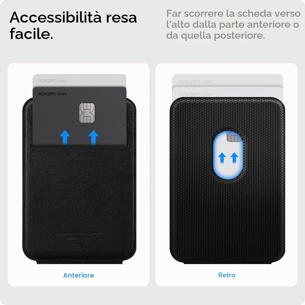 Spigen Smart Fold MagFit Portafoglio MagSafe Wallet Magnetico Portacarte con Cavalletto Compatibile con iPhone 17/16/15/14/13/12 Modelle, Accessori MagSafe