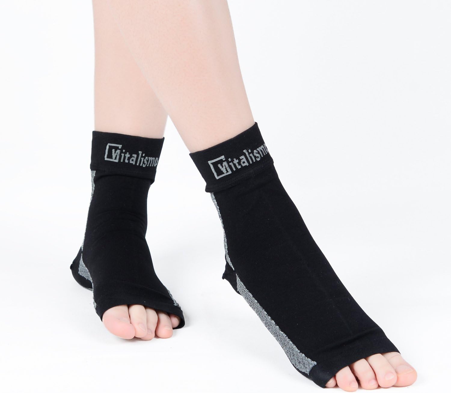 Vitalismo Plantar Fasciitis Socks Foot Care Compression Sock Sleeve with Arch & Ankle Support and Heel Hugger Increases Circulation, Eases Swelling & Acts Relieve Pain for Men & Women S - XL Size