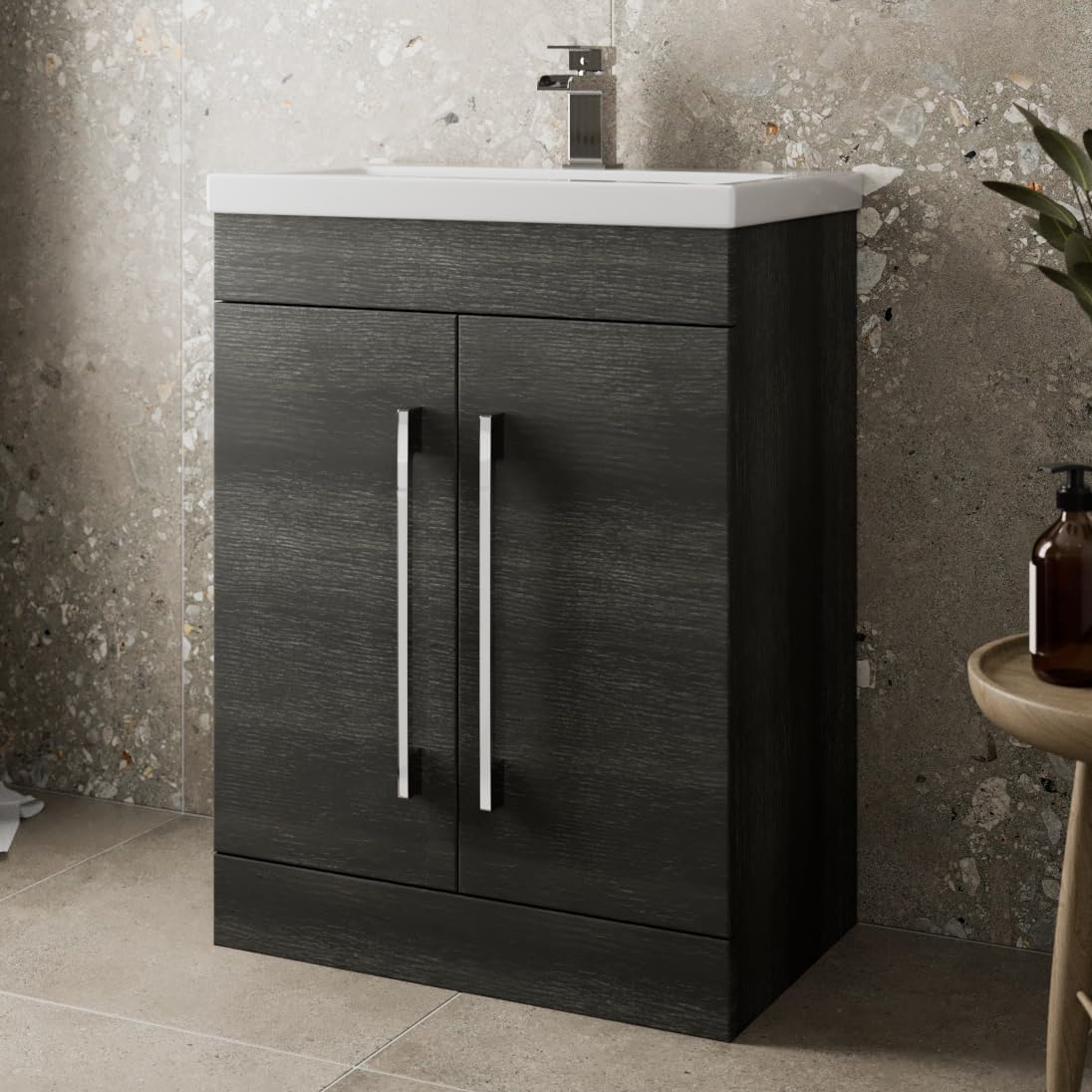 Slimline Bathroom Cabinet Vanity Unit | Solid Oak Furniture | Inset ...