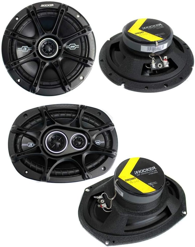 KICKER (2) 41DSC674 6.75" 240W 2-Way+(2) 41DSC6934 6x9 360W 3-Way Car Speakers