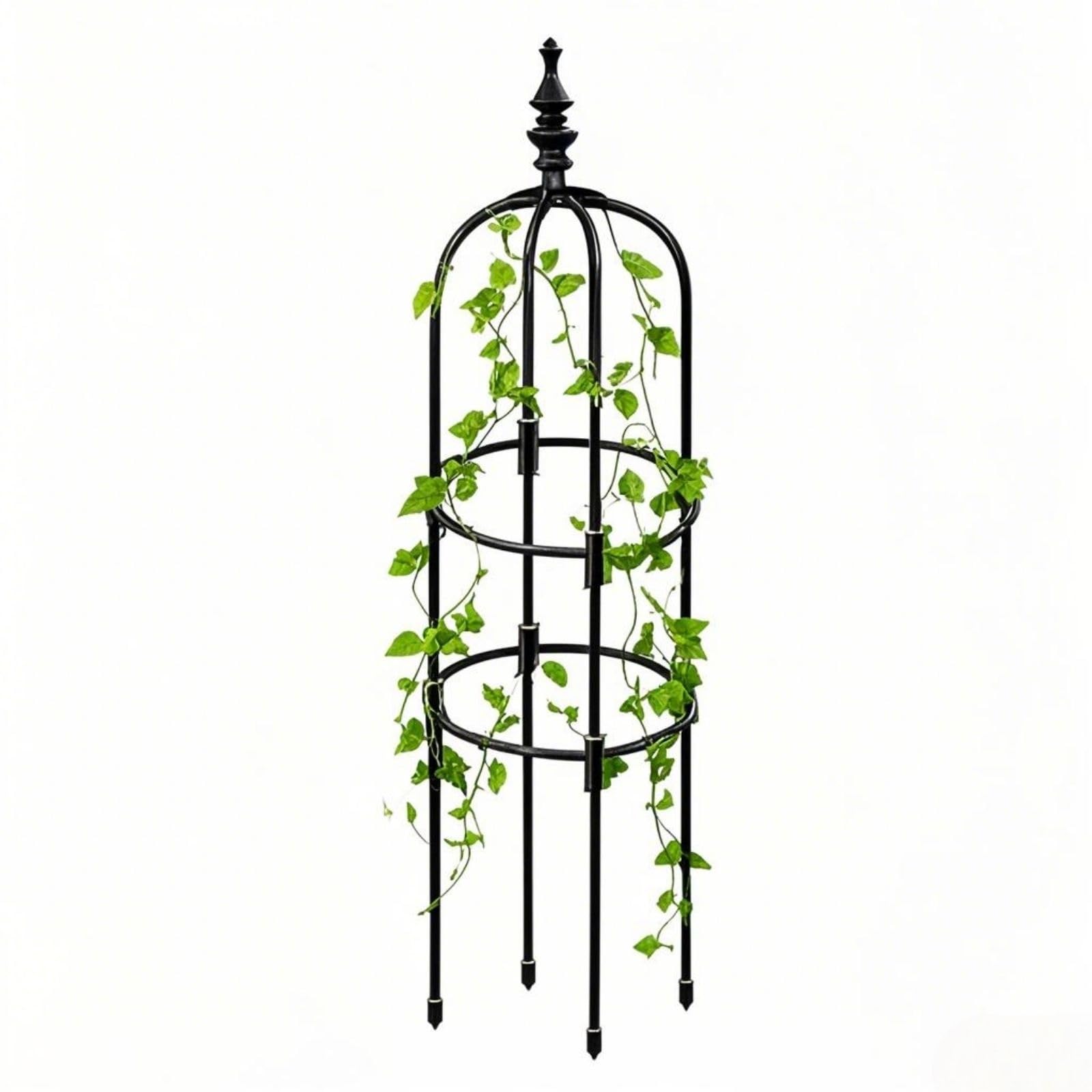 Garden Obelisk Trellis, Rose Metal Obelisk 60 90 120 150 180cm Garden Trellis for Climbing Plants, Sweet Pea Growing Frame, Metal Support for Outdoor Indoor(Black,20 x 120cm/7.9 x 47in)