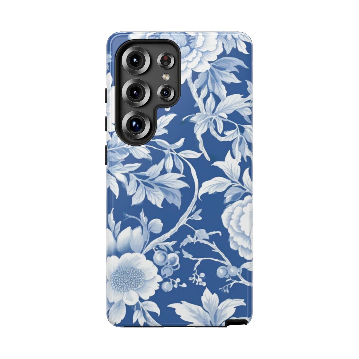 Coque Samsung S25 Ultra motif floral bleu et blanc chic pour sublimer vos tenues estivales