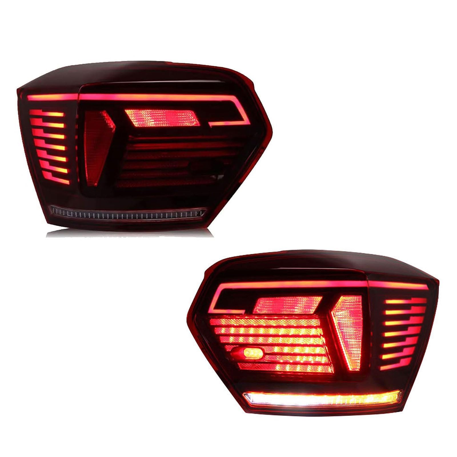 Auto Fanale Posteriore per VW Polo 2019 2020 2021 2022 2023, Faro Posteriore LED - Luce Stop E Frecce Antinebbia, Gruppo Luci Posteriori Sostituzione