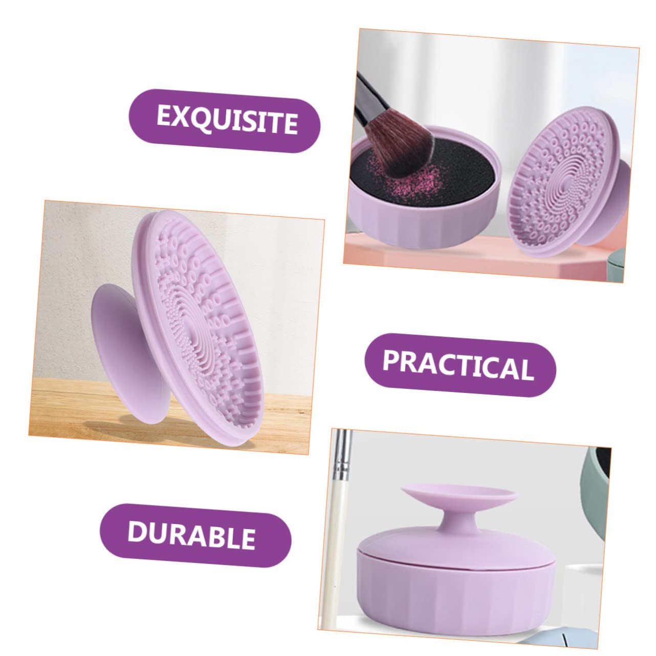 FOMIYES 3 Pz Scatola per la pulizia dei pennelli da trucco spazzola pieghevole ciotola per la pulizia dei pennelli cosmetici detergente pennelli make up makeup brush cleaner spugna